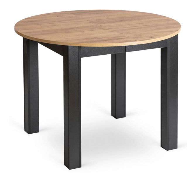 Masă sufragerie extensibilă Hernando (stejar craft auriu + negru) (pentru 4-6 persoane)