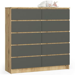 Komoda Kraft 10SZ (dub artisan + grafit)