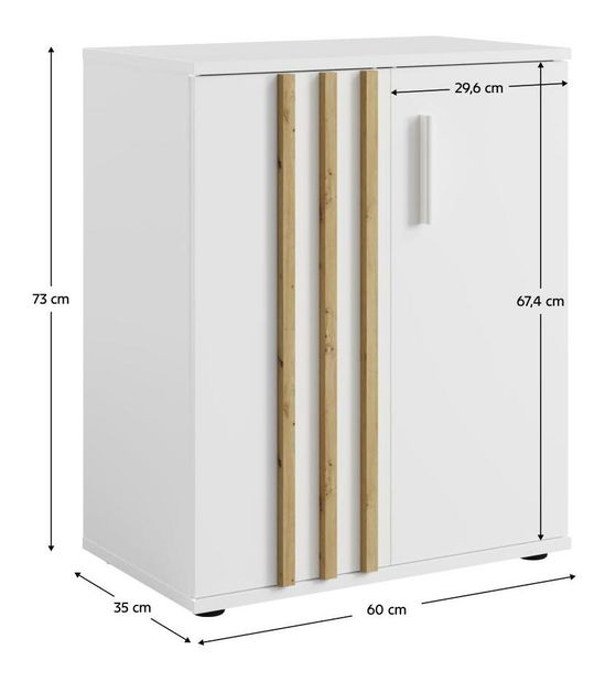 Skrinka Tullin 1 (biela + dub artisan)