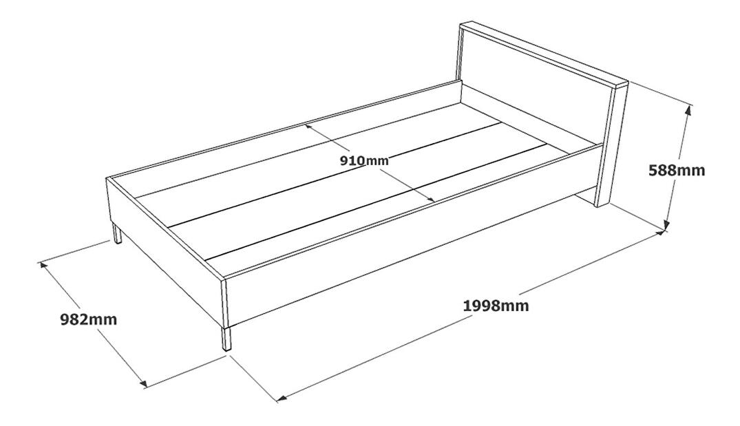 Egyszemélyes ágy 90 cm habmi 1 (barna + szürke) (ágyráccsal)