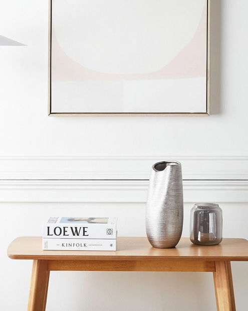 Váza DOTHAN 32 cm (sklolaminát) (strieborná)