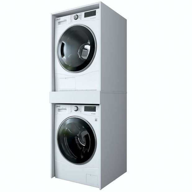 Szekrény a mosógép felé Kentorio (fehér) 