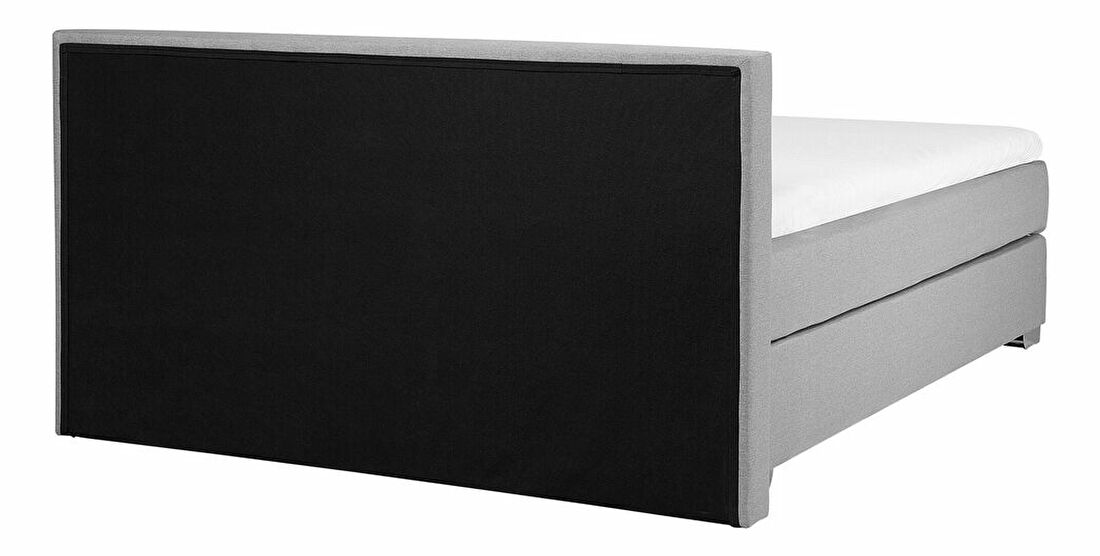 Manželská posteľ Boxspring 160 cm CONSOLE (s roštom a matracom) (sivá)