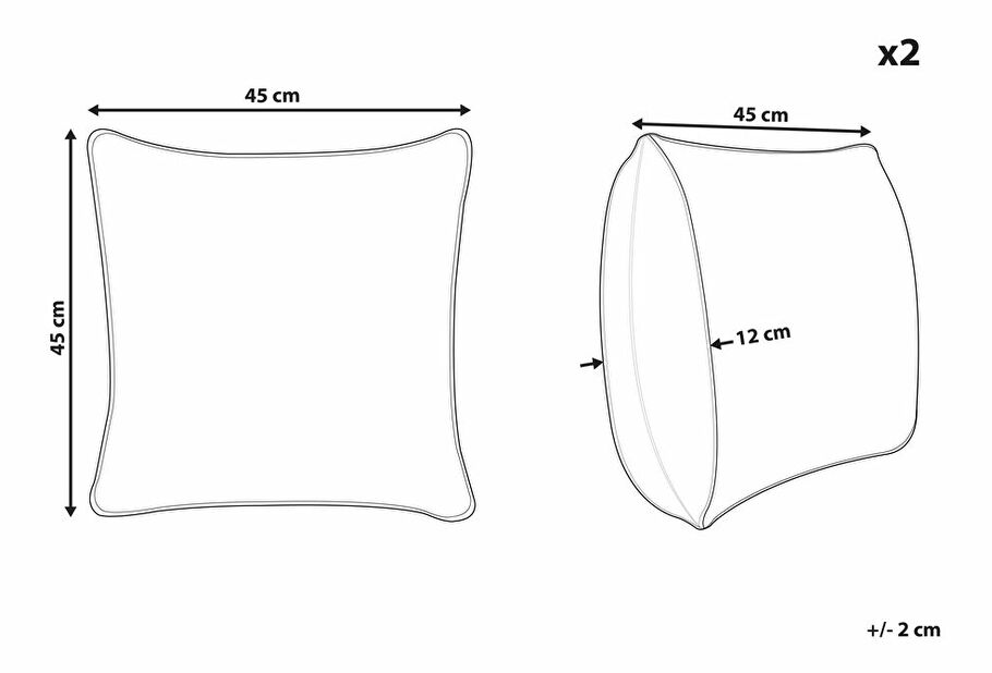 Set 2 ks. vankúšov 45x45 IMAO (ružová)