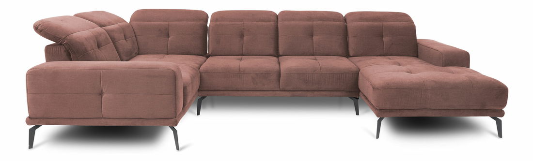 U alakú sarokkanapé Nicolette (világos rózsaszín) (B)