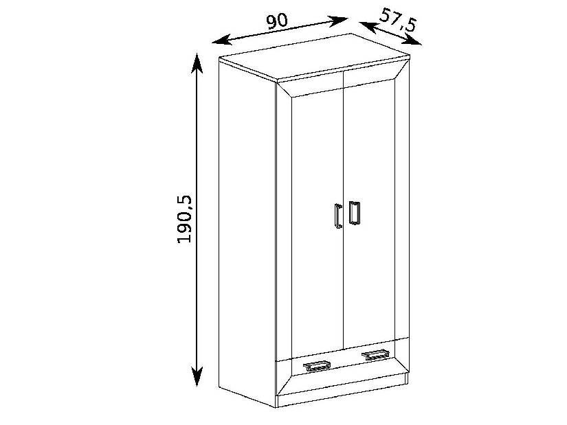 Šatníková skriňa Titanus 07 (dub lefkas)