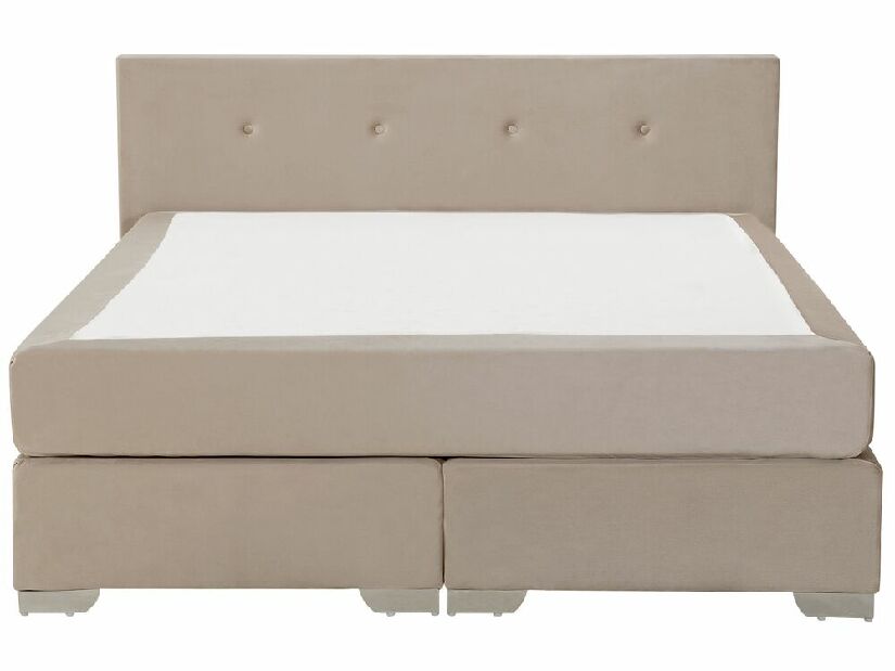 Bračni krevet Boxspring 160 cm CONSOLE (s podnicom i madracem) (bež)