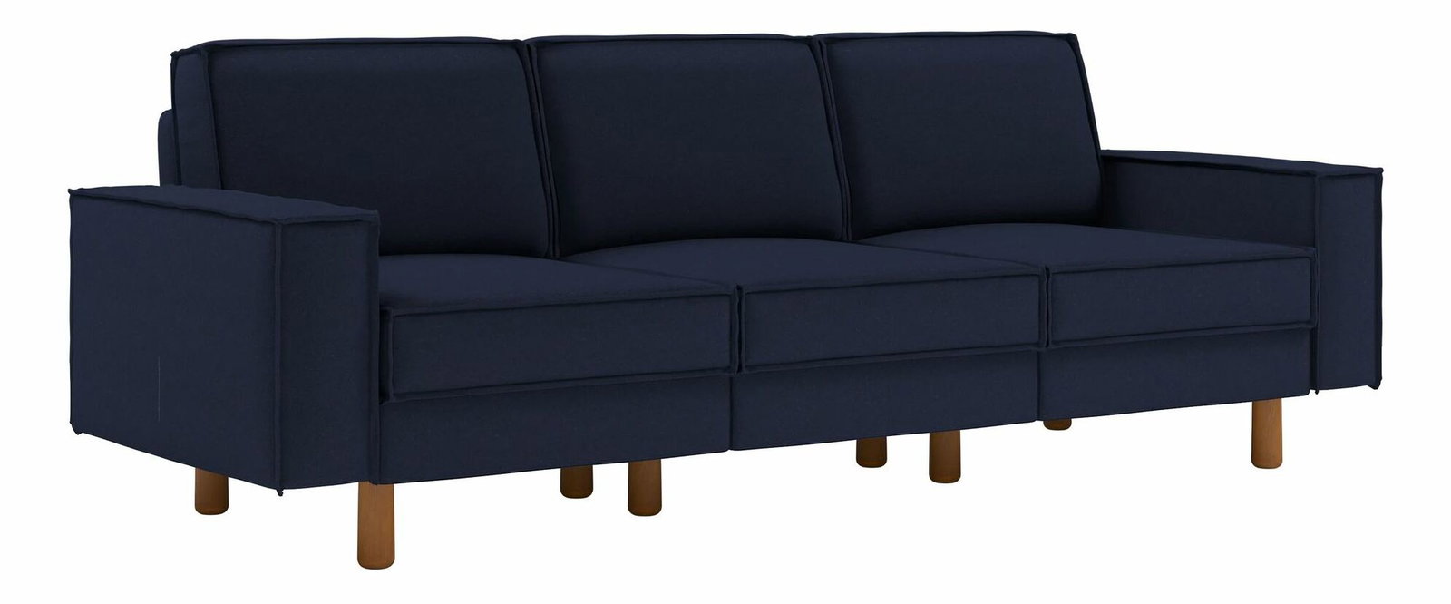 Pohovka trojsedačka Spary E (tmavomodrá + orech)