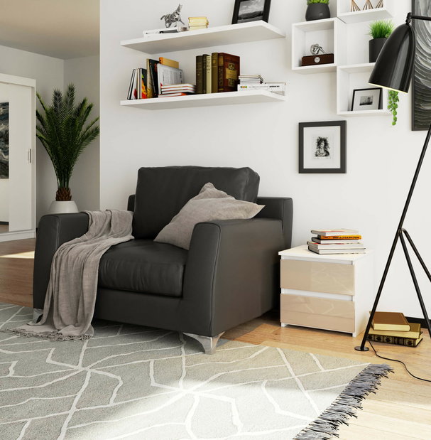 Éjjeliszekrény Cleania CL2 (fehér + cappuccino fényes)