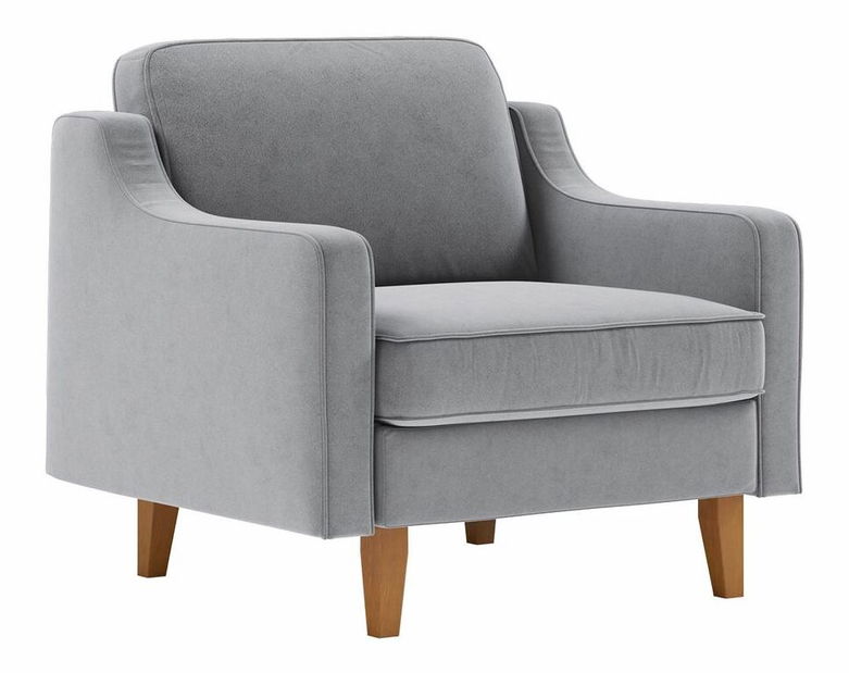 Kreslo Robia 1 (hmlistá sivá + orech)