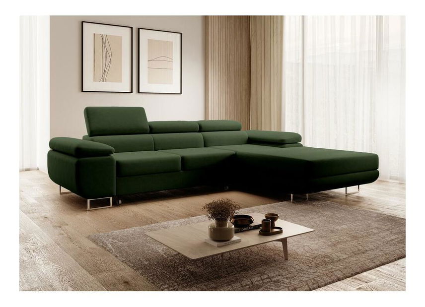 Kutna garnitura Grande (D) (zelena + krom)