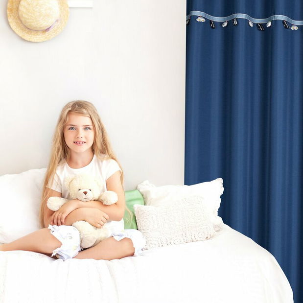 Perdea 140x250 cm Vehicle (albastru închis)