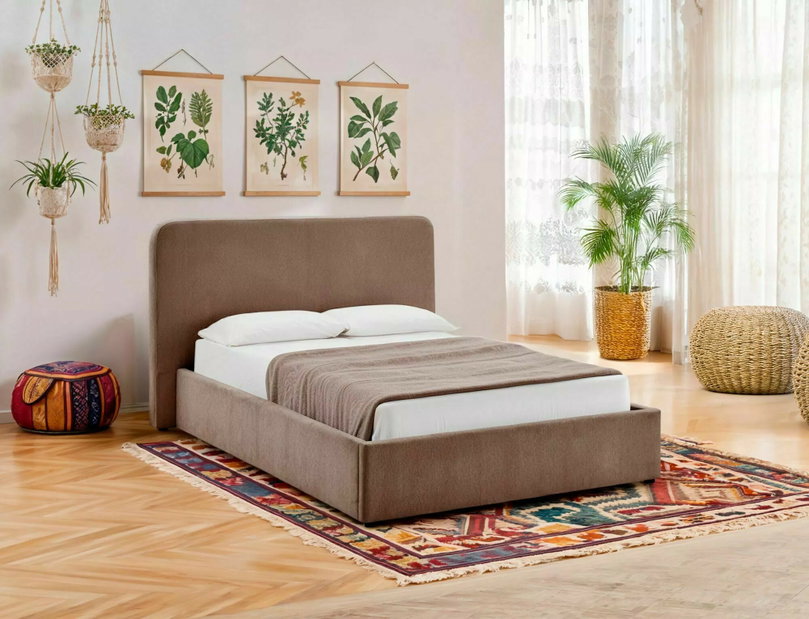 Manželská posteľ 160 cm Lumeso (tmavobéžová)