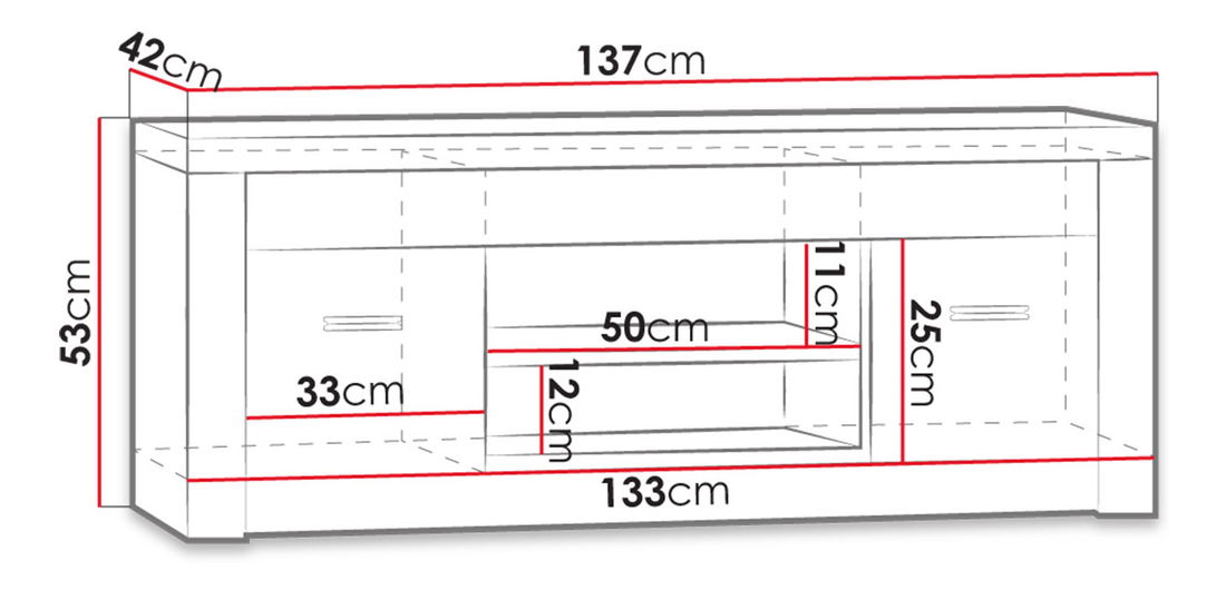 TV skrinka/stolík N9 Nadenas (Jeseň tmavý)
