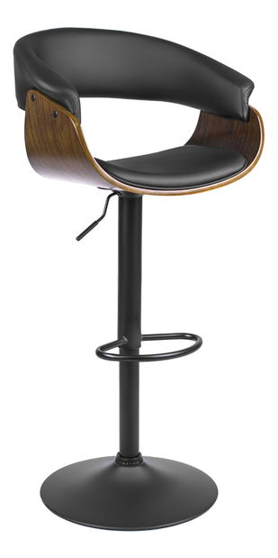 Scaun tip bar Nowana (negru + nuc) 
