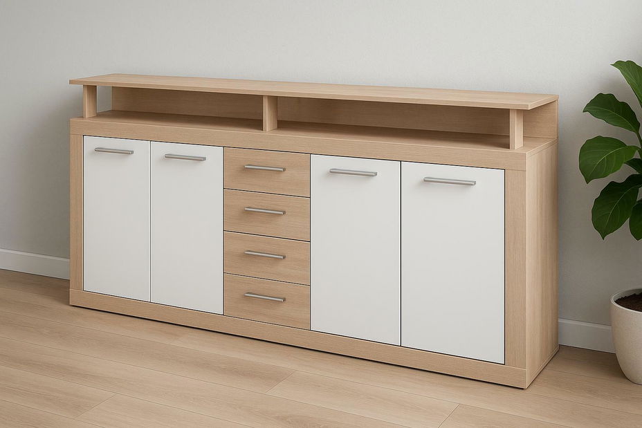 Komoda Lenita XXL (hrast sonoma + bijela)