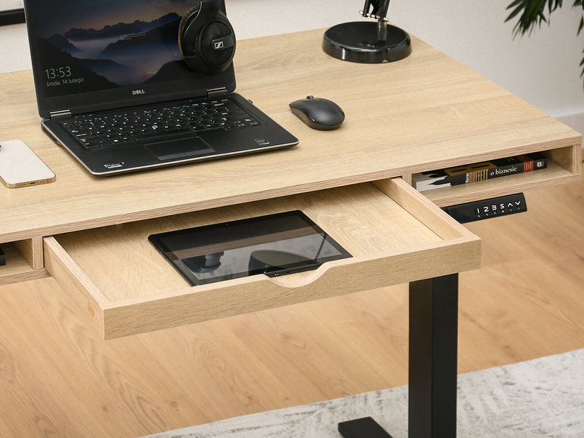 PC asztal Osto 120 (sonoma tölgy + fekete)