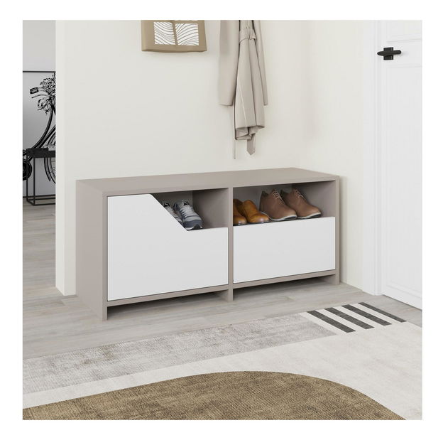 Pantofar Todeba (mocha deschis + alb) 