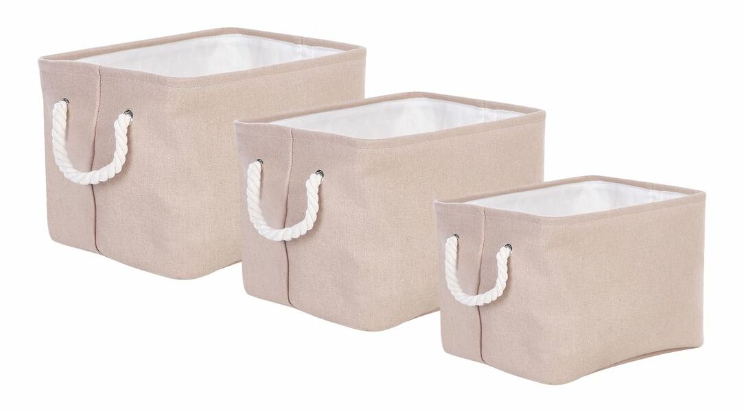 Tárolódoboz készlet (3 db.) Deanna (bézs)