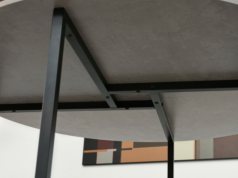 Masă de sufragerie Bird (beton + negru)