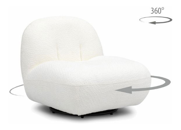 Otočné kreslo Stefan (biela) (360°)