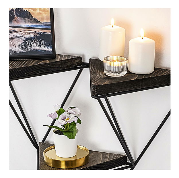 Polica Devako (čierna + orech tmavý) 