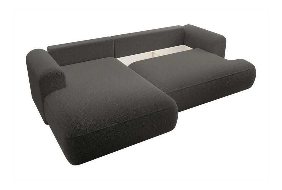 Rohová sedacia súprava Olivo I (L) (tmavosivá + čierna)