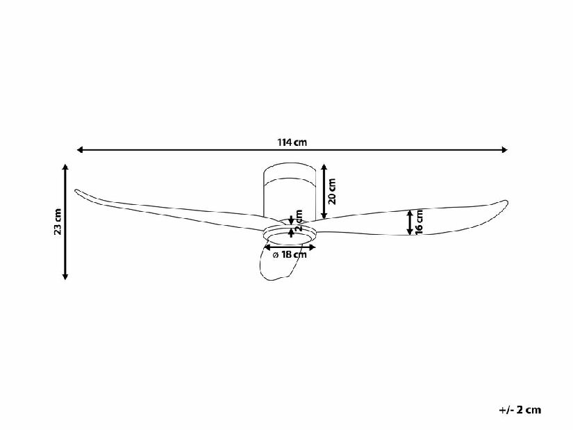 Stropni ventilator sa svjetlom Malza (crna)