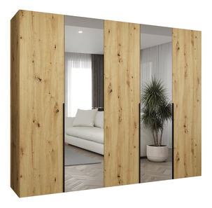 Ruhásszekrény 250 cm Alice 2 (artisan tölgy + fekete)