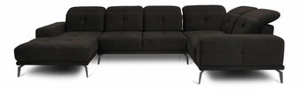 Rohová sedačka v tvare U Nicolette (tmavohnedá) (P)