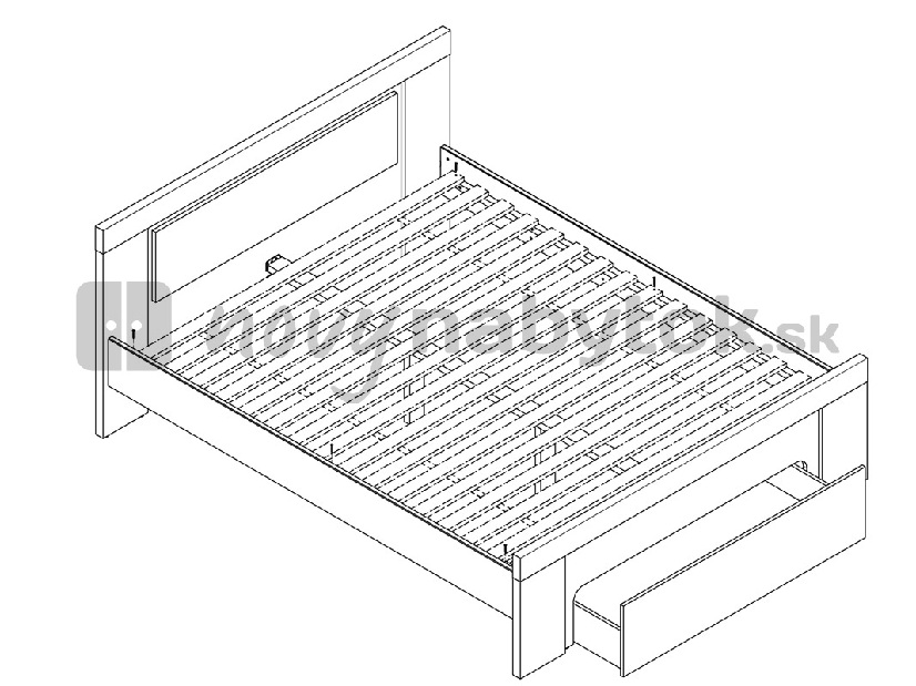 Bračni krevet 160 cm Anticca LOZ/160 