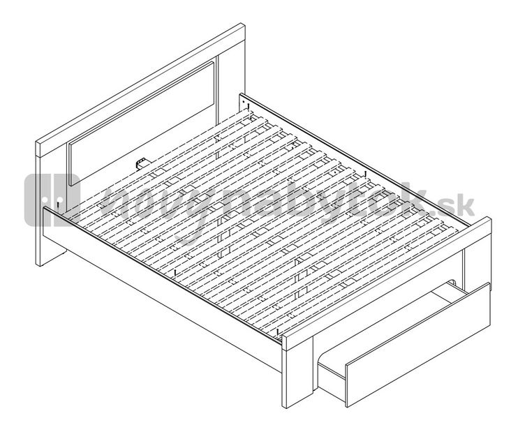 Manželská posteľ 160 cm BRW Anticca LOZ/160