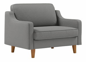 Kreslo Robia L (sivá + orech)