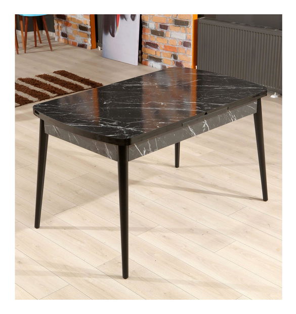 Masă sufragerie Pinava 1 (negru) (pentru 4 persoane)