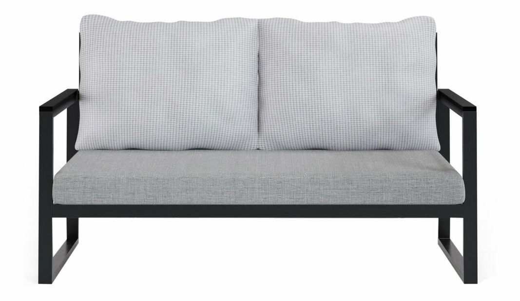 Záhradná 2-miestna pohovka Salph (sivá + čierna) *výpredaj