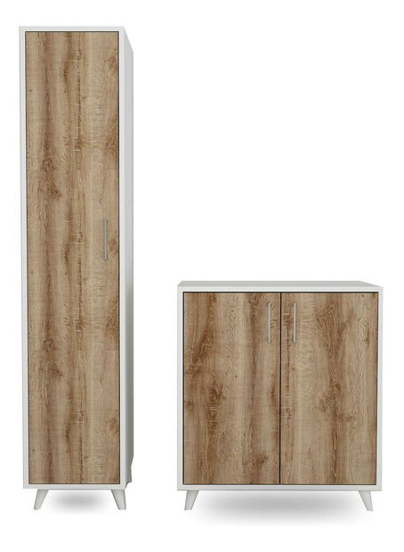 Mobilier hol Fix (Stejar + Alb)