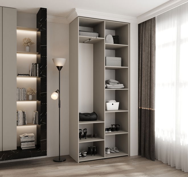 Ormar za garderobu 100 cm Carmela 40-4 (kašmir + crna)