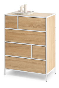 Comodă Soren Kom (sonoma + alb)