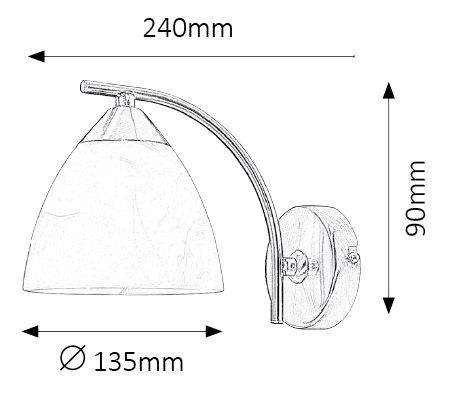 Nástenné svietidlo Tristan 7201 (saténová chrómová + ryžové kamenné sklo)