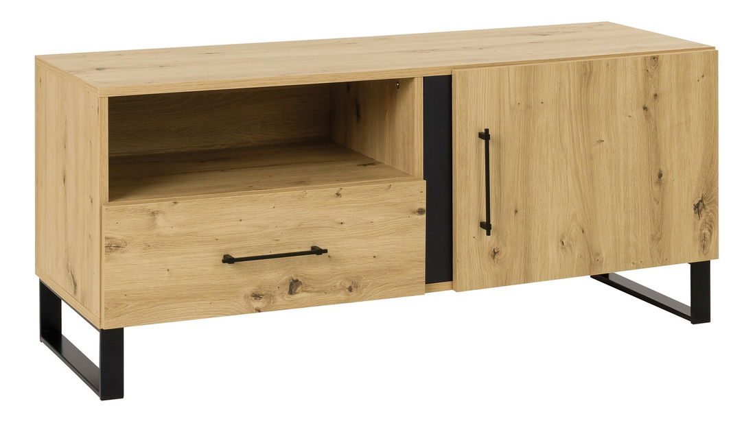 Masă TV/Dulap Filippa F7 (stejar artisan + Negru)