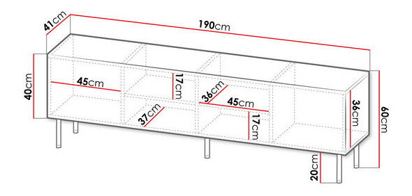 TV skrinka/stolík Ergibet (biela + biela + čierna) *bazár