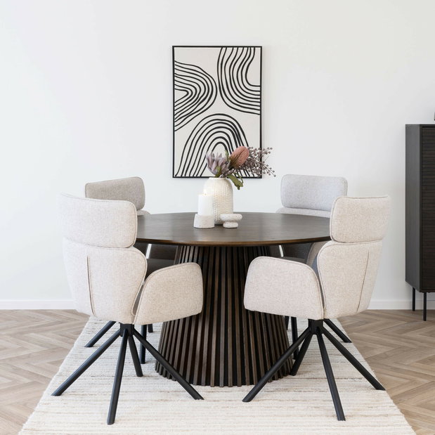 Jedálenský stôl Omirina 6 (tmavohnedá)