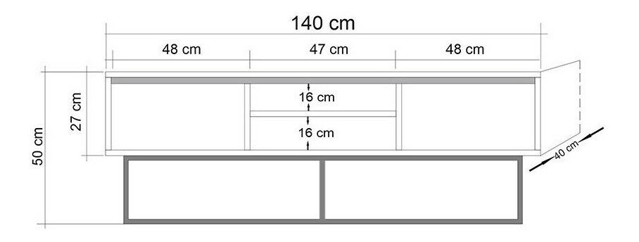 Set za dnevni boravak Laxi 3 (orah + crna)