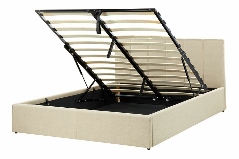 Manželská posteľ 140 cm Dabria (béžová) (s roštom) (s úl. priestorom)