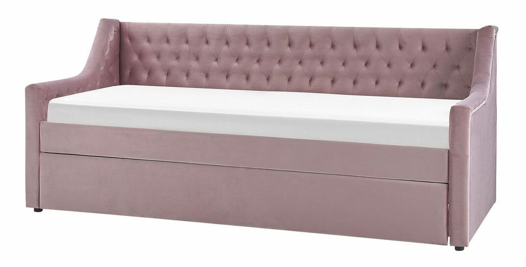 Pat extensibil 90x200 cm Maisha (roz)