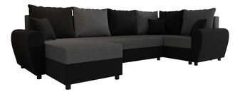 U alakú sarokkanapé Fleur Long (fekete + szürke) (J)