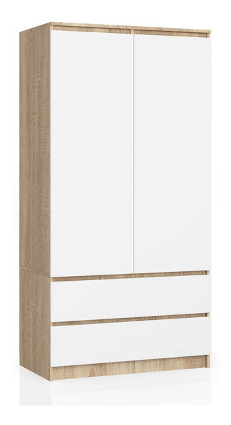 Šatníková skriňa Submarino (dub sonoma + biela)