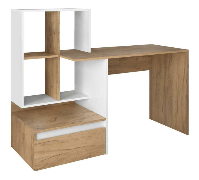PC asztal Nacio (artisan tölgy + fehér) 