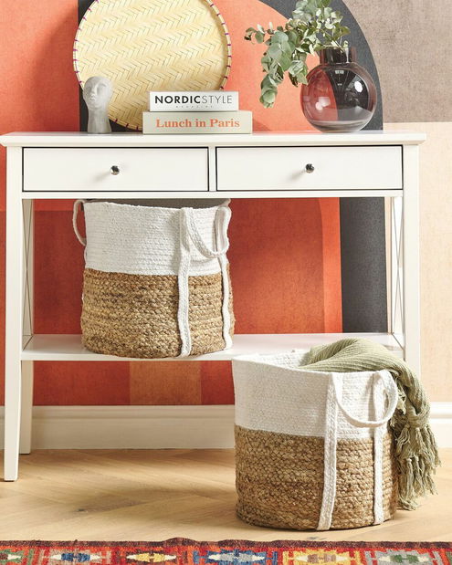 Set 2 buc coșuri Beck (natural)