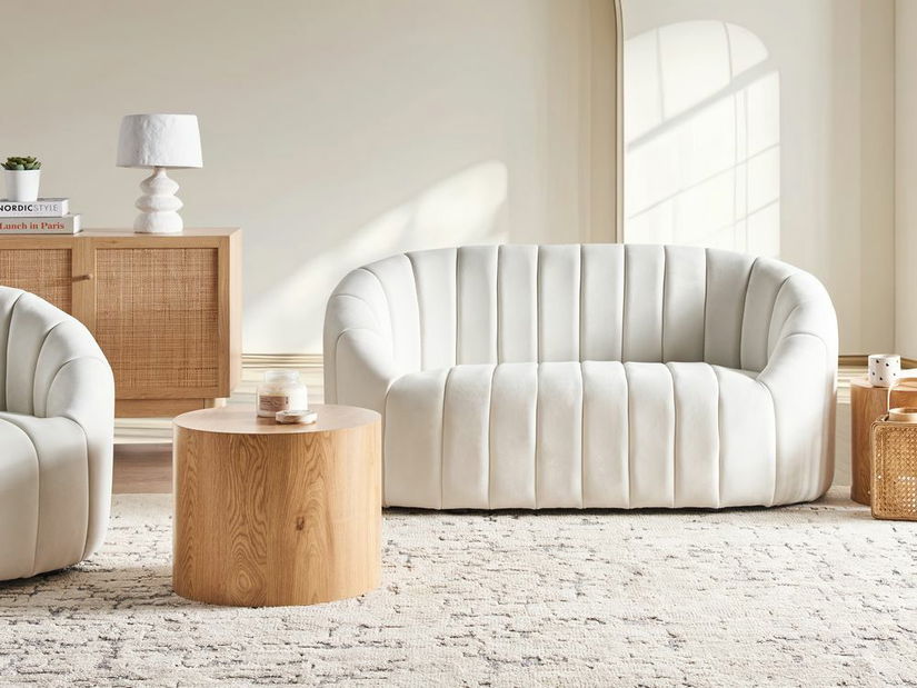 Canapea două locuri Malza (alb)